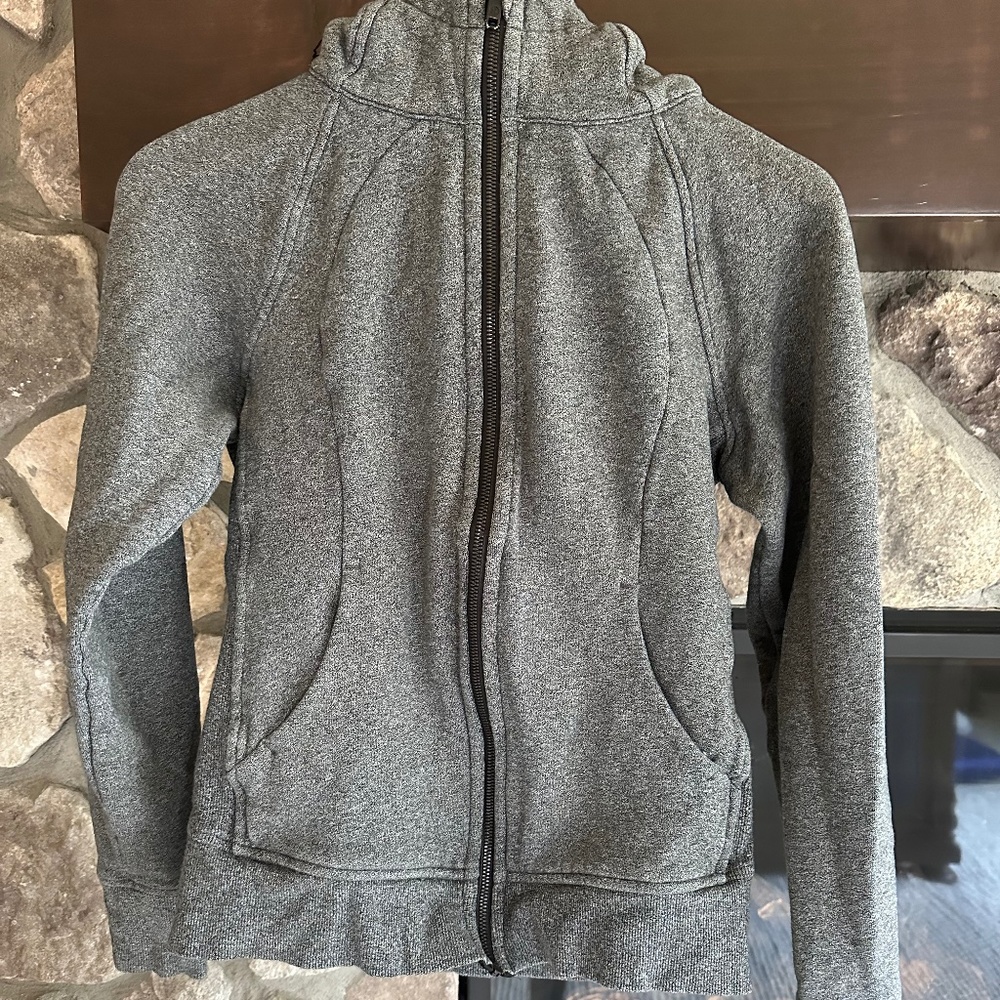 Lululemon Women's Full Zip Scuba Hoodie Stretch Long Sleeves Grey Size 6